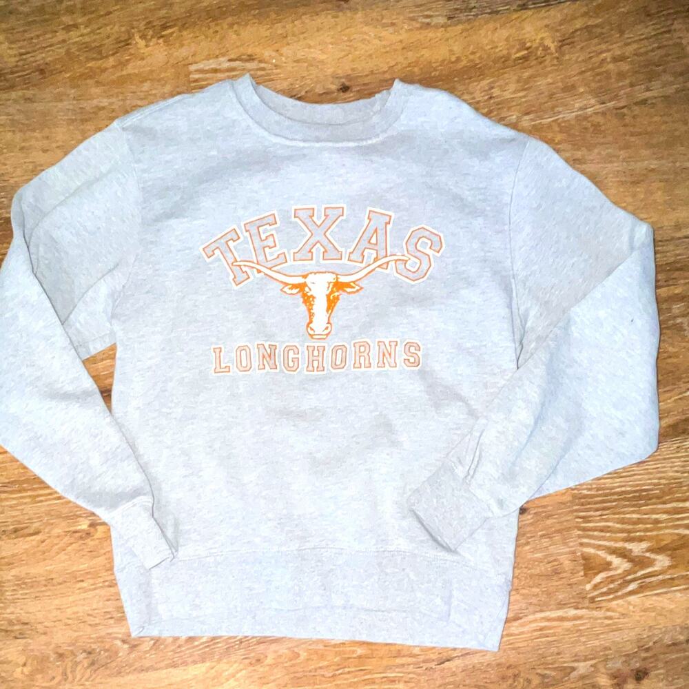 Texas Longhorns NCAA Gray Crewneck Sweatshirt Team Graphic Shirt